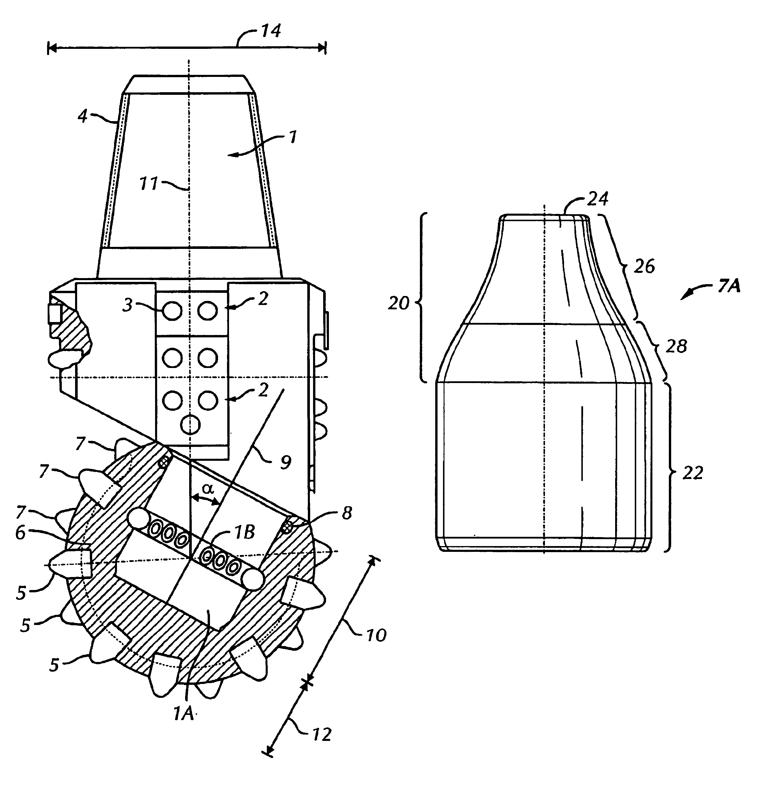 Single cone rock bit having inserts adapted to maintain hole gage during drilling