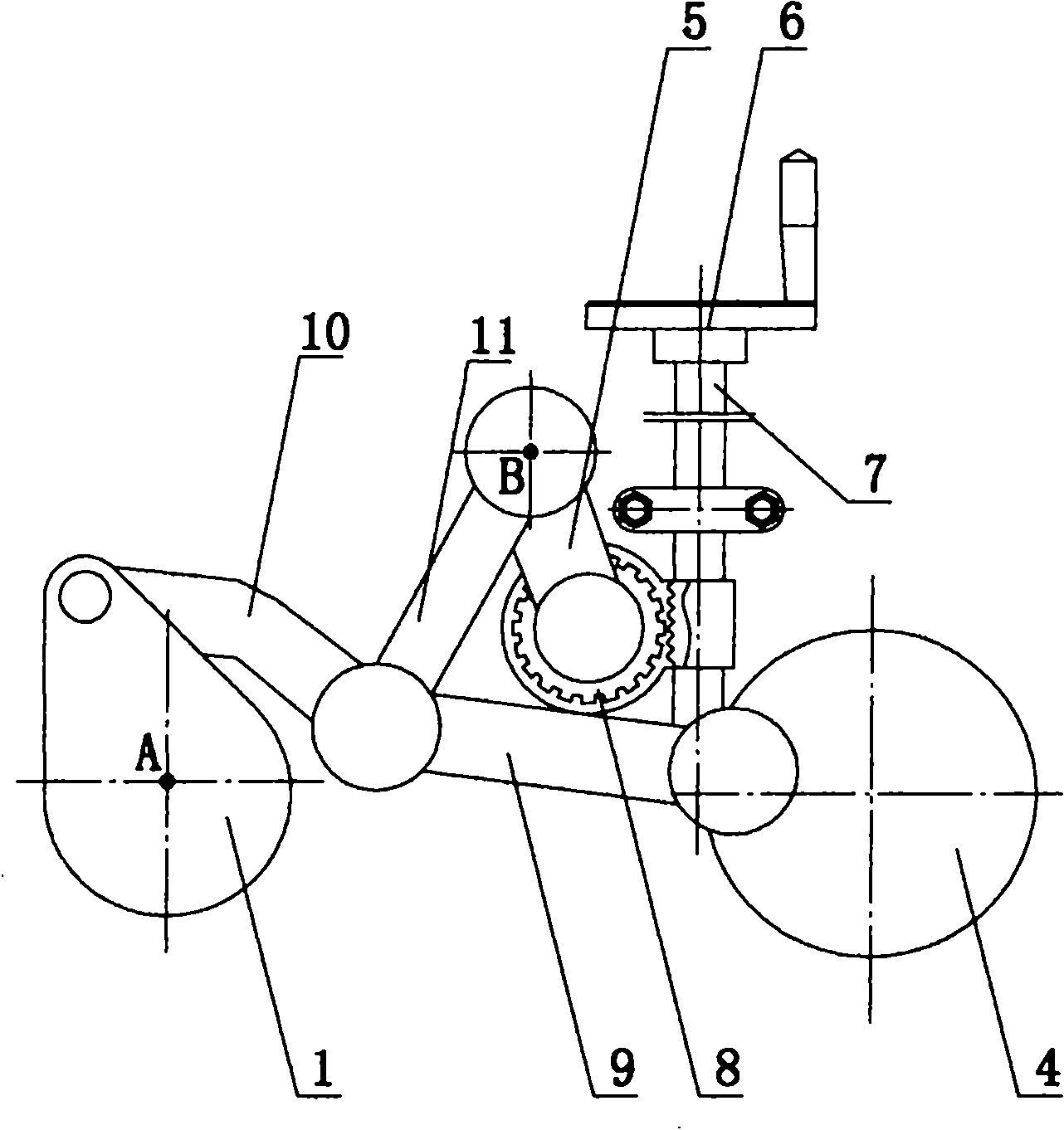 Adjustable crank and rocker mechanism