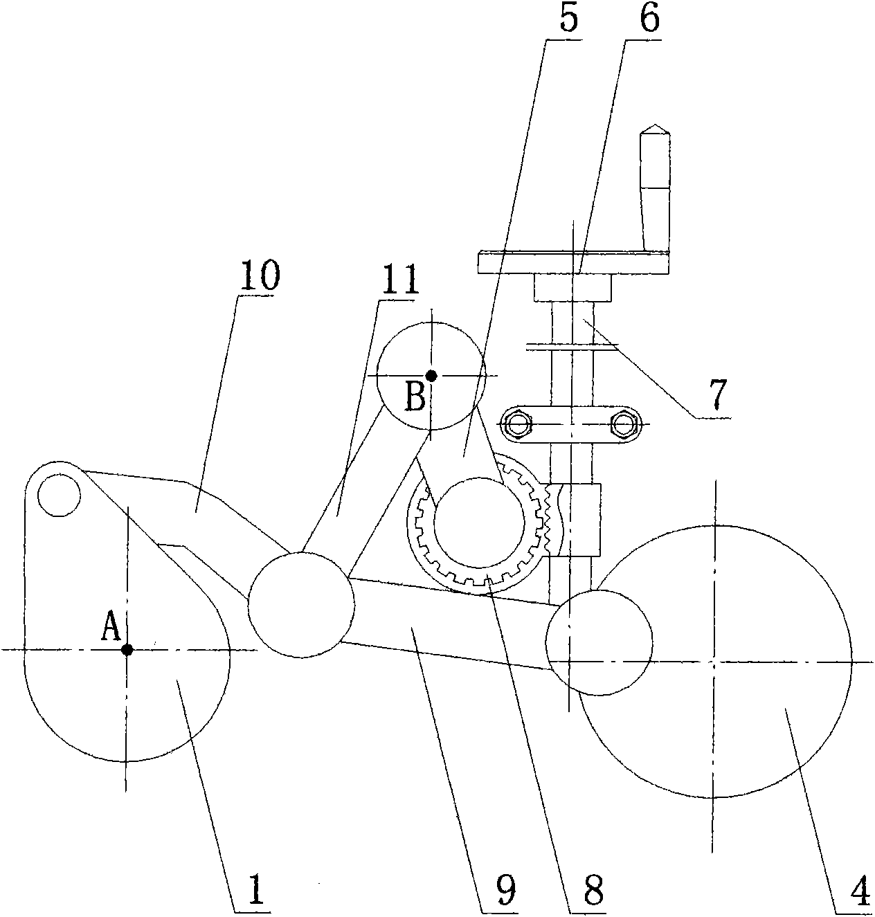 Adjustable crank and rocker mechanism