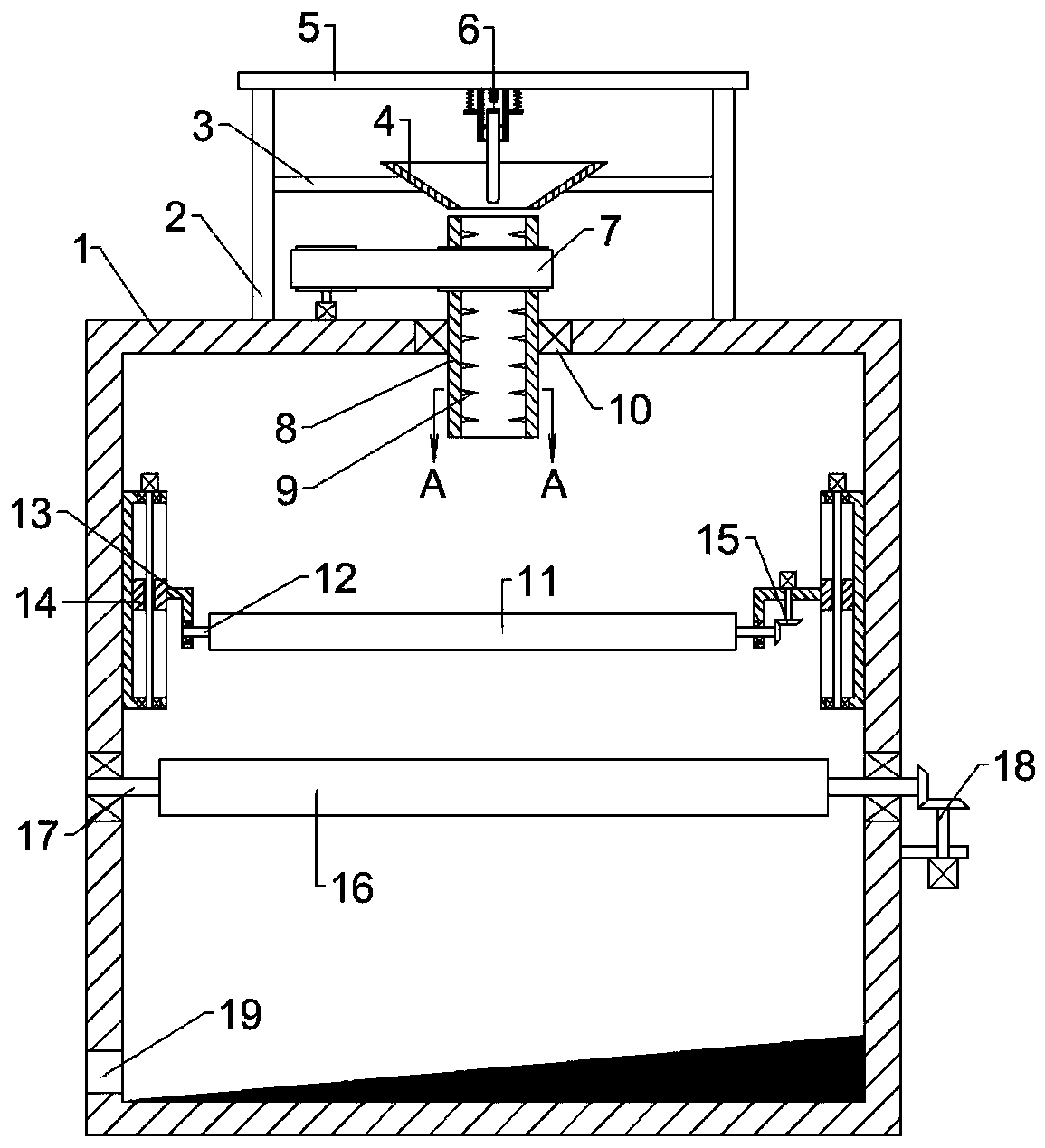 A device for rapid removal of chestnut thorn shells based on the principle of all-round shelling