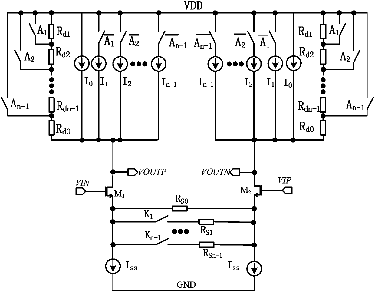 Low-power-consumption variable gain amplifier