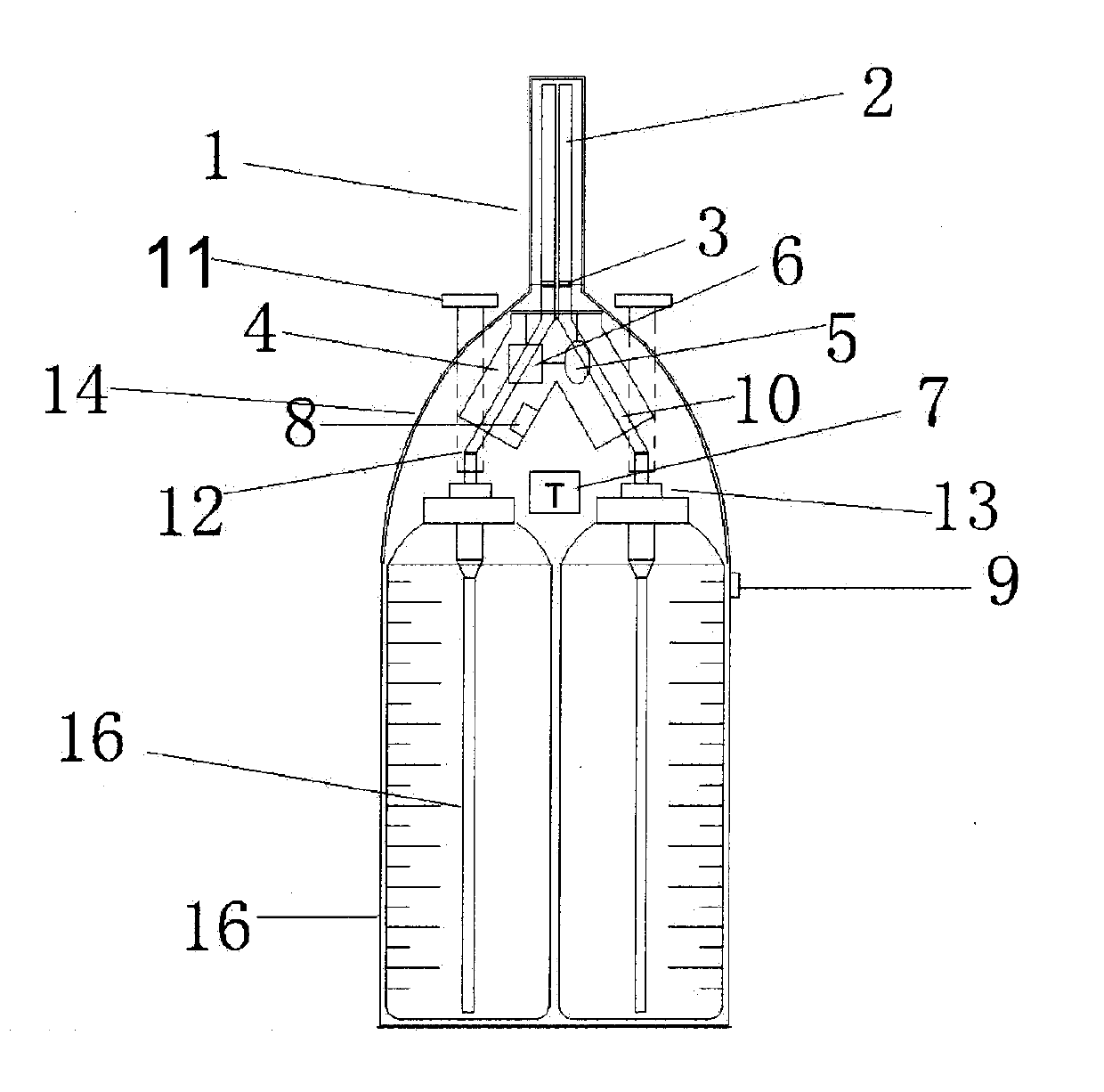 Double-tube quantitative temperature-controlling hair dyeing comb