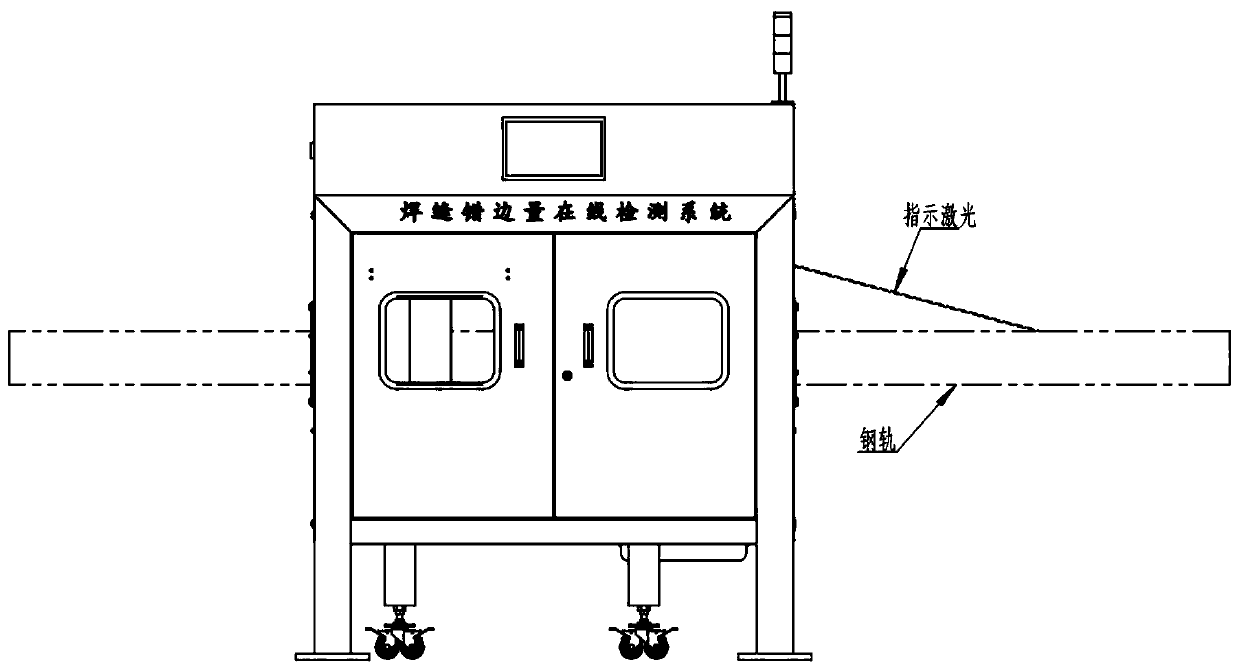 Online detection system for unfitness of butt joint of rail welding seams