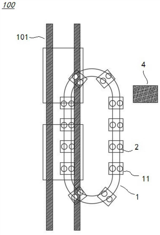 A double-track transportation residual oil recovery line for car dismantling