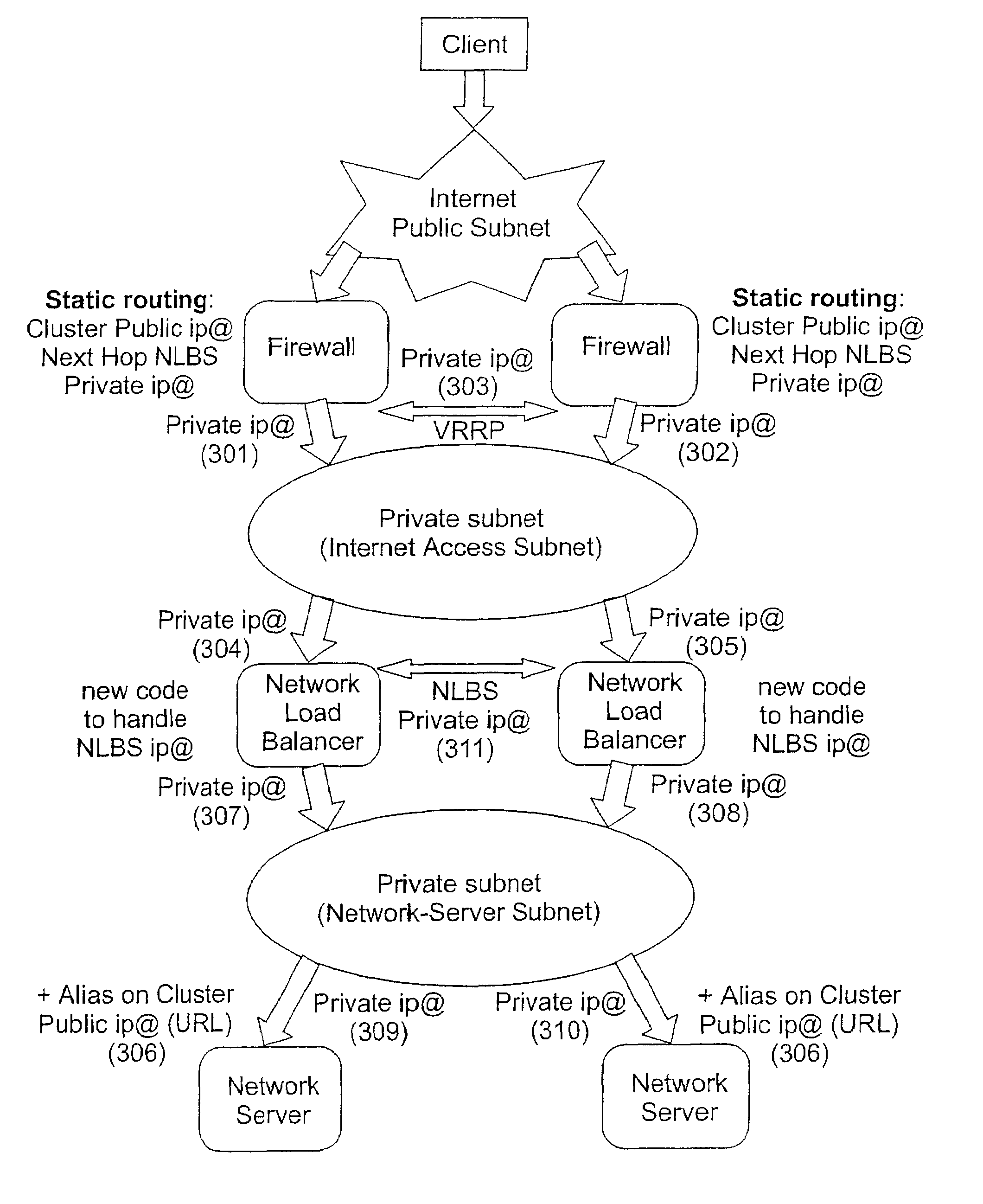 Technique for addressing a cluster of network servers