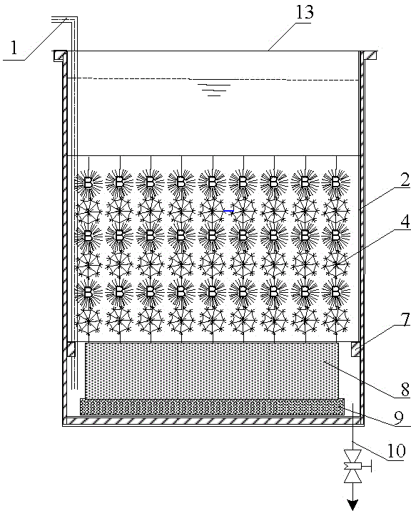 Easy membrane formation type circulating bio-contact oxidation integrated reactor