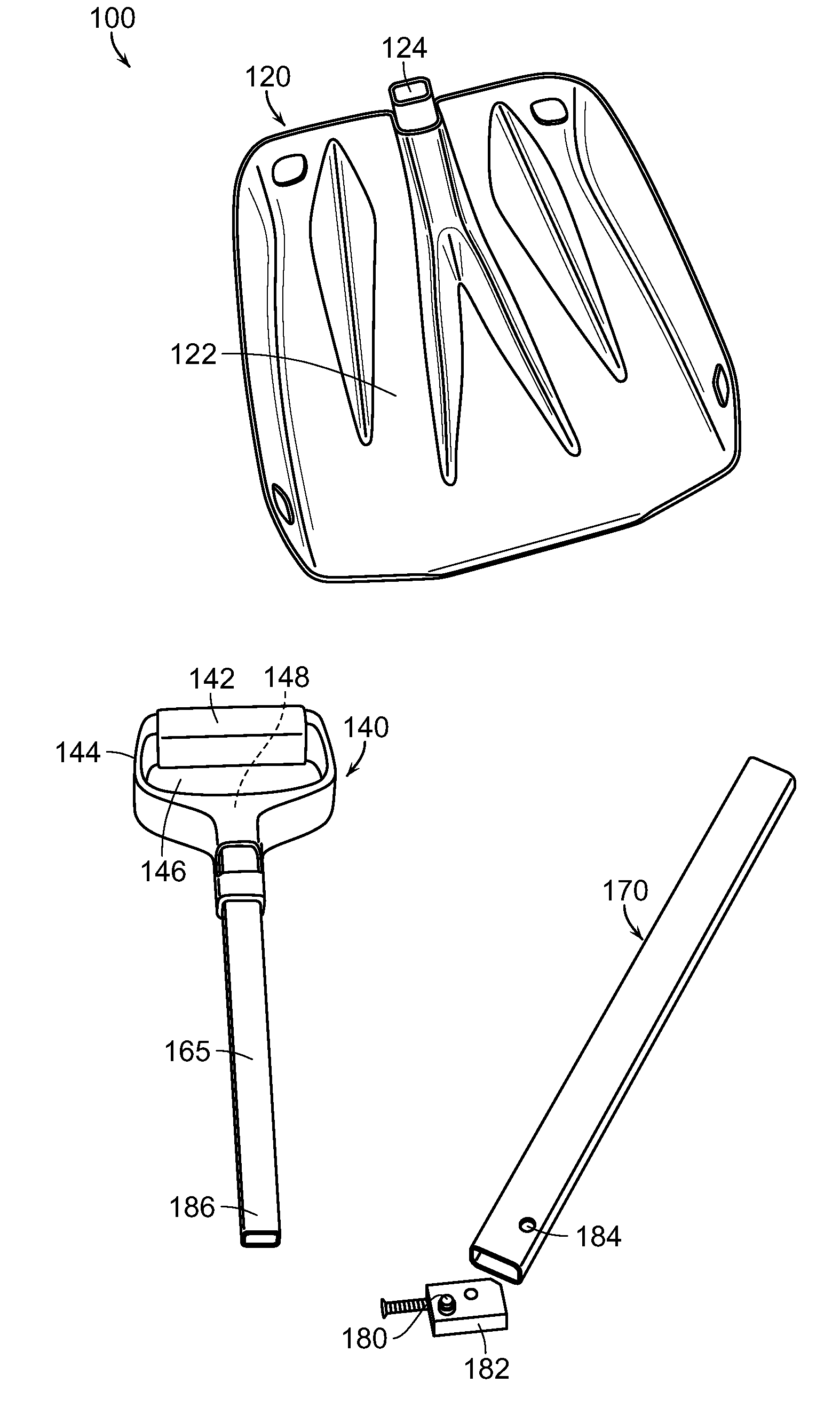 Collaapsable shovel handle