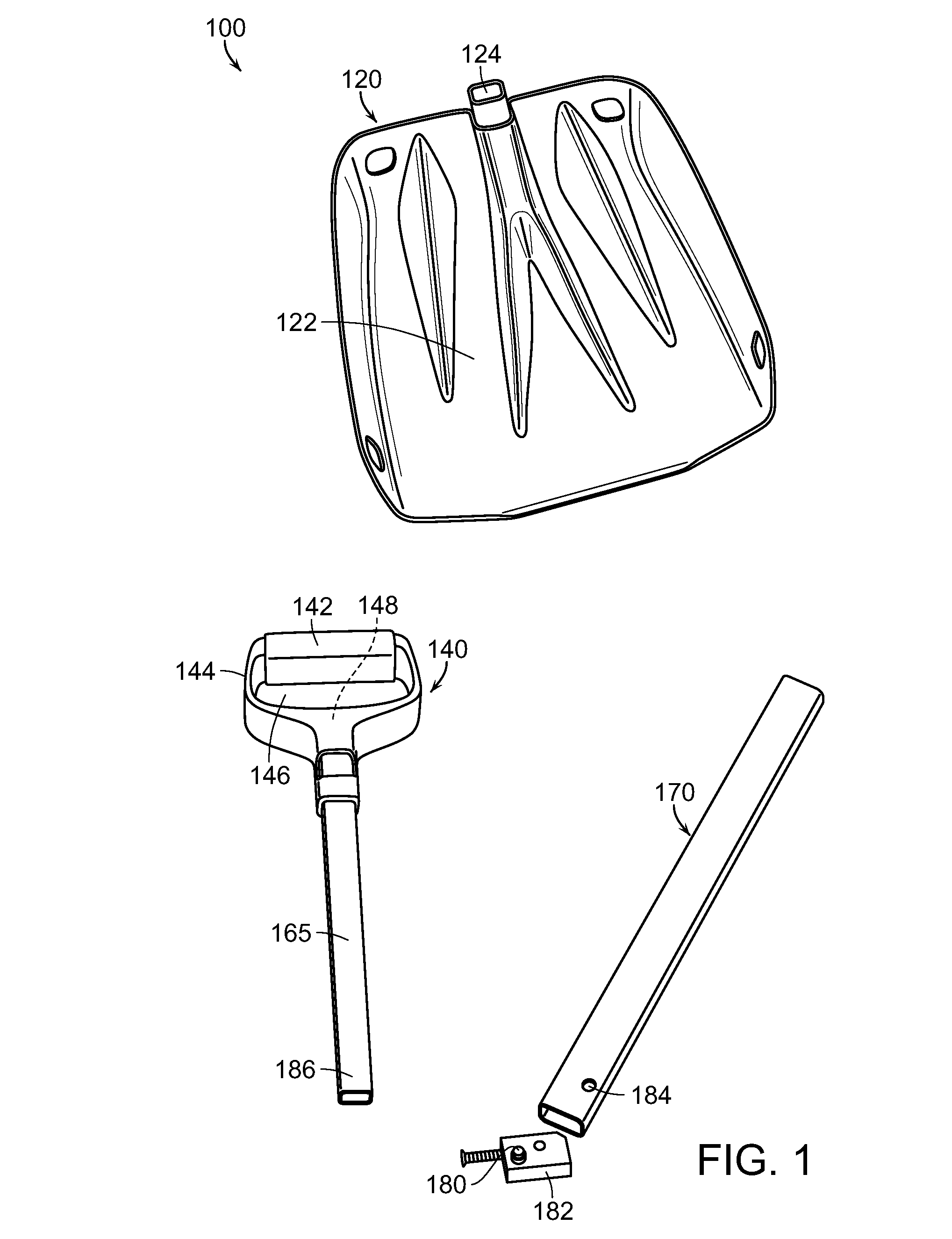 Collaapsable shovel handle