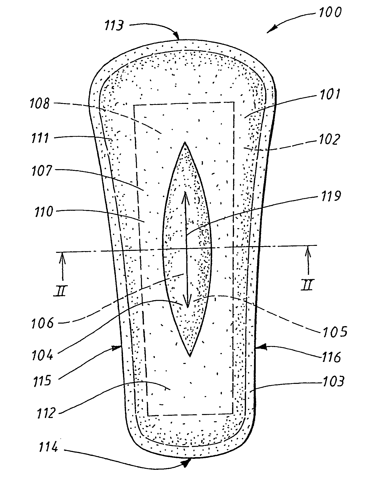 Absorbent article comprising a liquid-permeable material layer