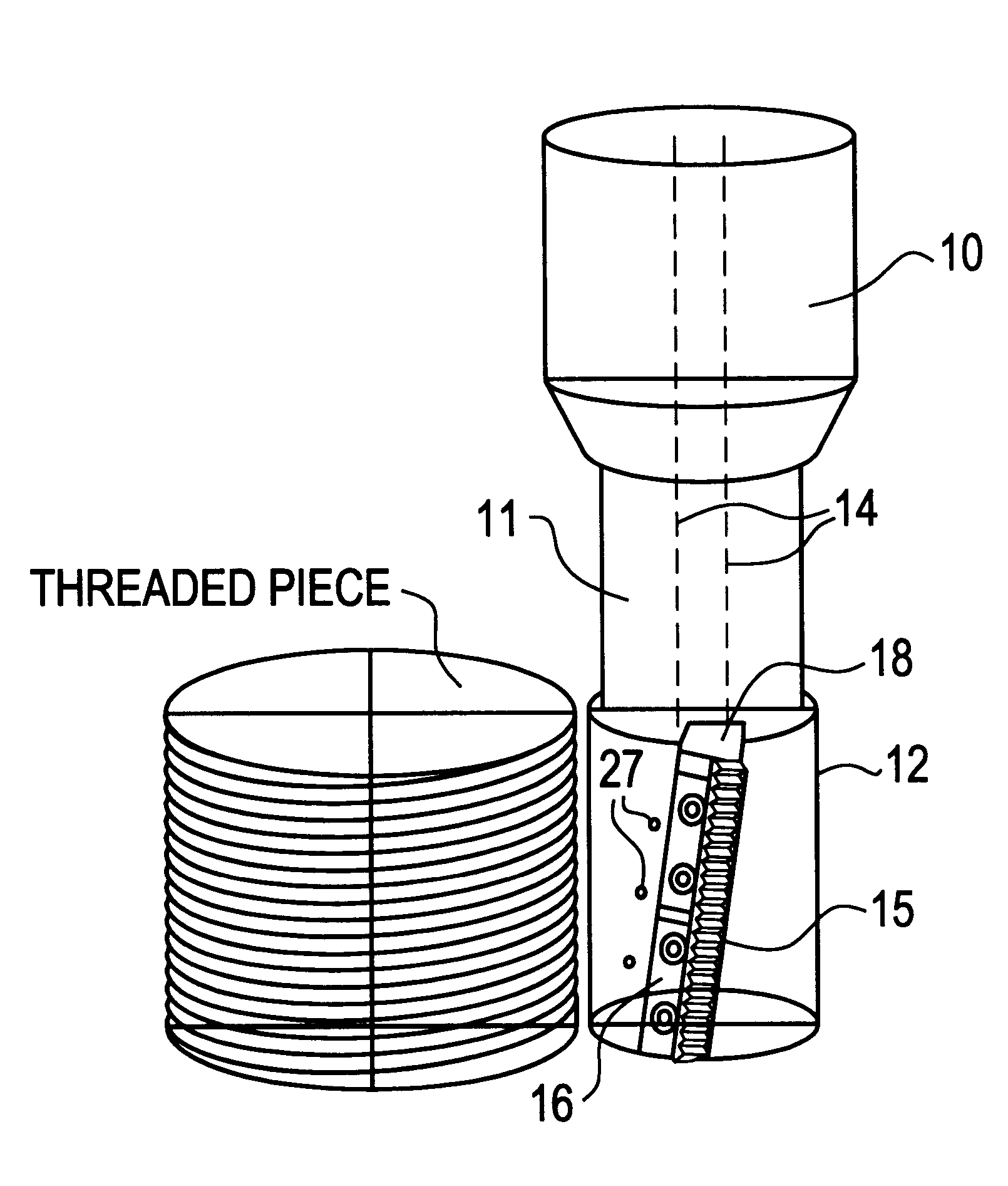 Tool with straight inserts for providing helical cutting action