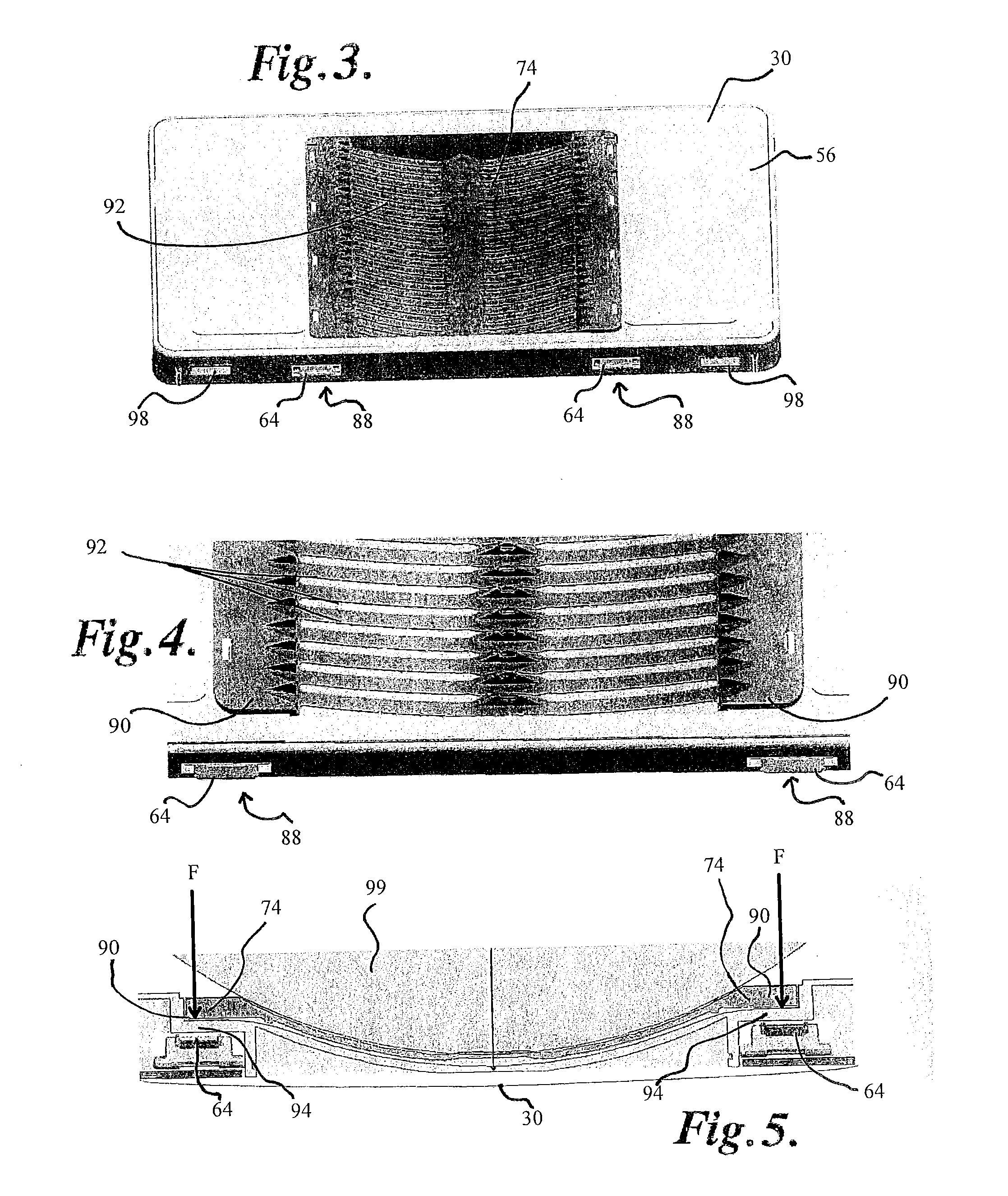 Front opening wafer container with door deflection minimization