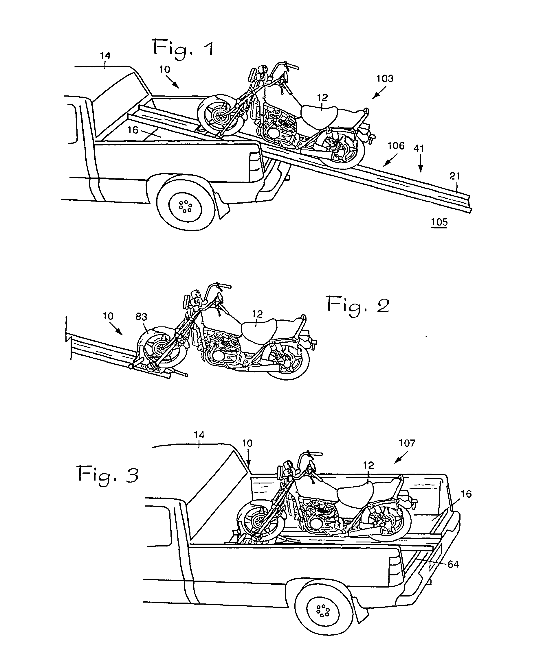 Accessory for loading and transporting a motorcycle