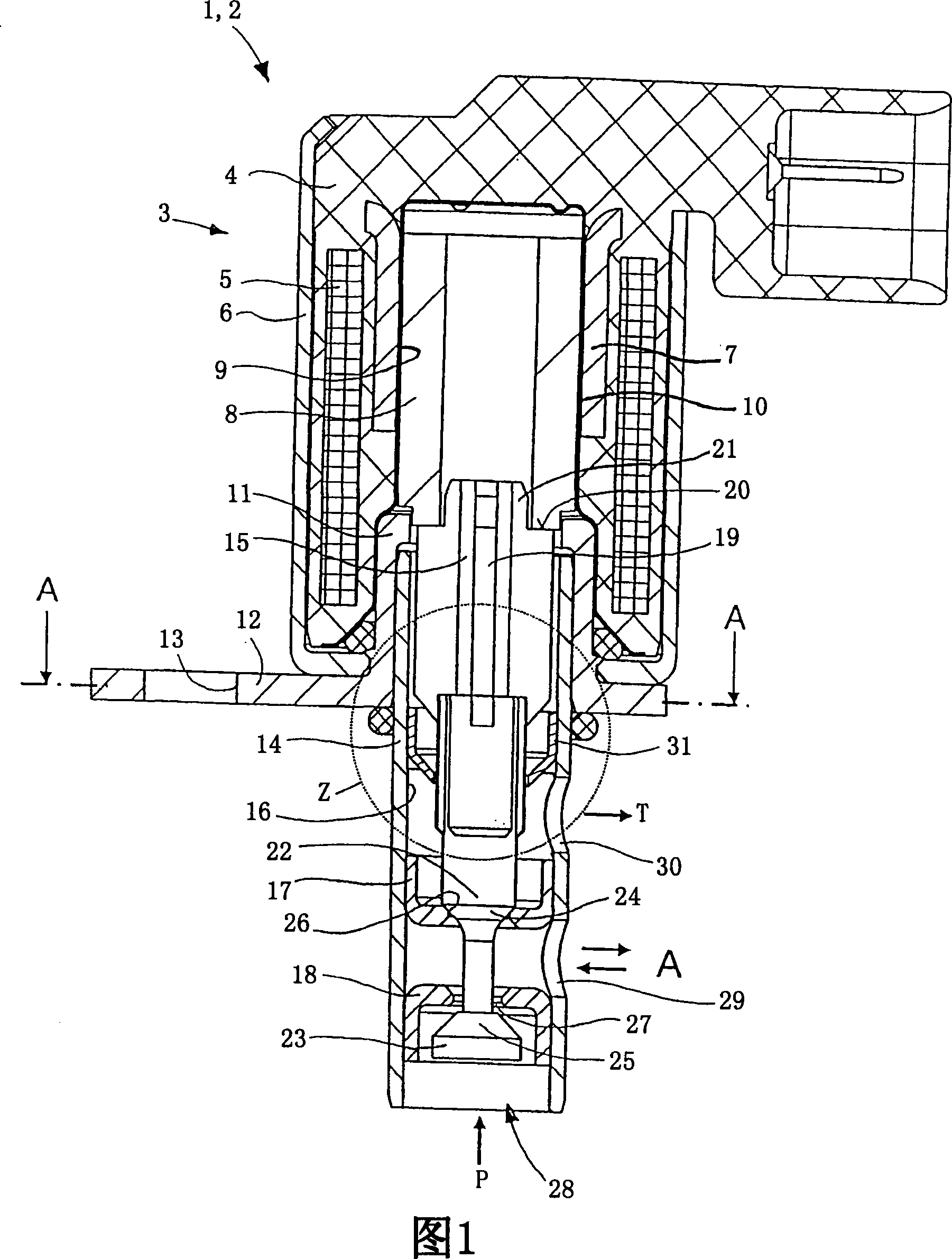 Electromagnetic hydraulic valve