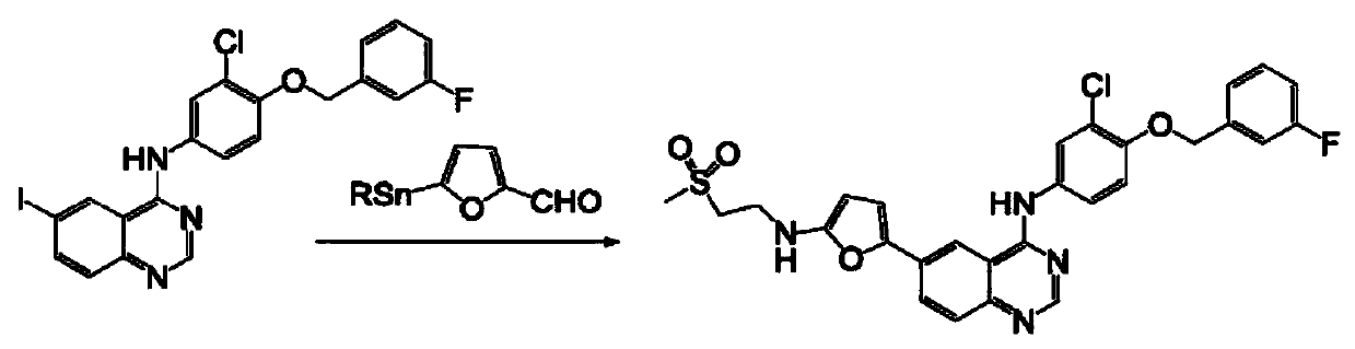 Preparation method of n-[3-chloro-4-[(3-fluorophenyl)methoxy]phenyl]-6-[(5-formyl)furan-2-yl]-4-quinazolinamine