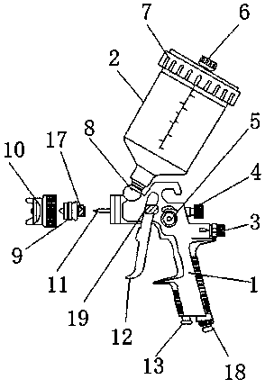 Spraying device for electric porcelain insulator production