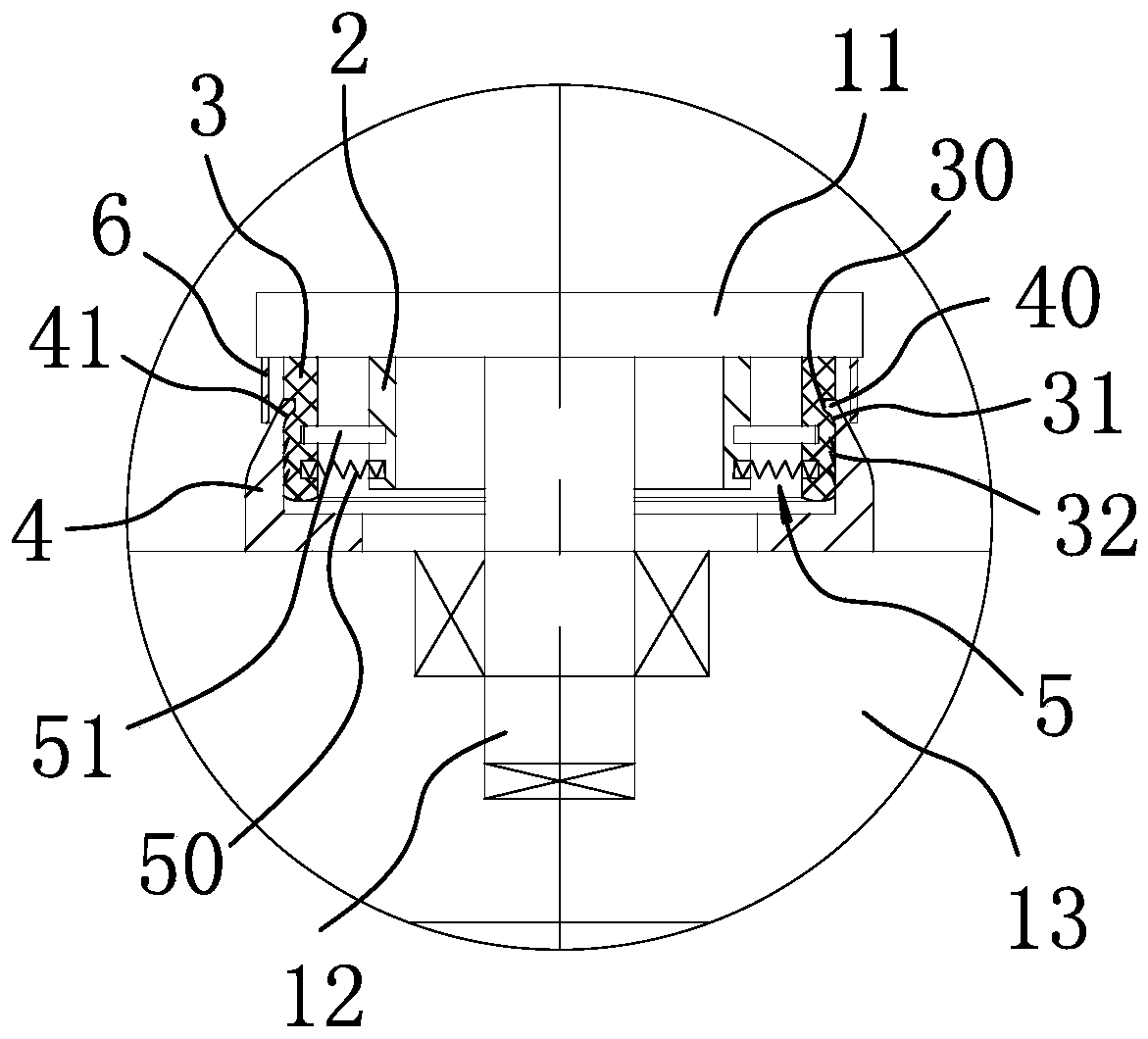 Circumferential sealing mechanism for lower pressing plate of universal testing machine