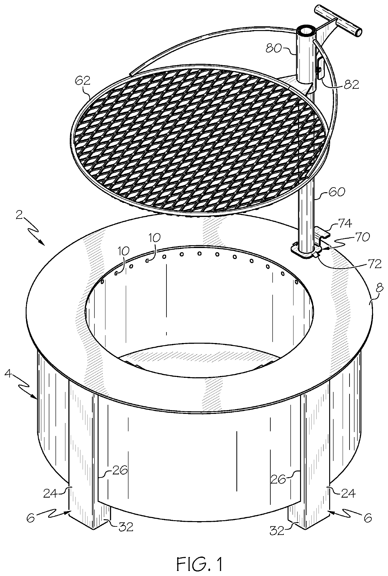 Outdoor fire pit and post holder