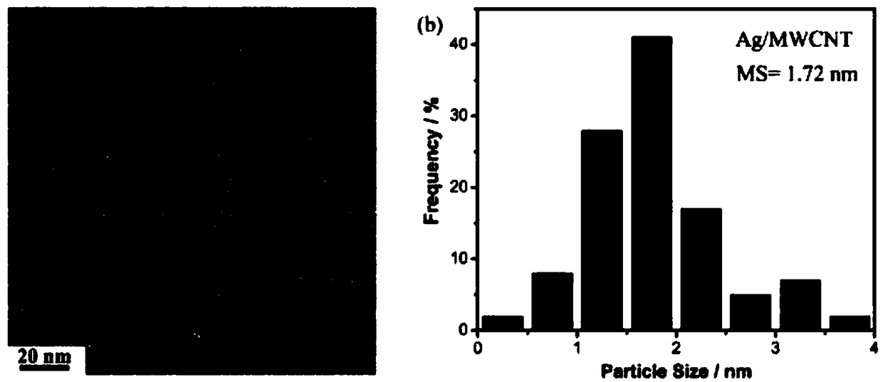 Method for controllably loading precious metal nanometer material on multi-walled carbon nanotube