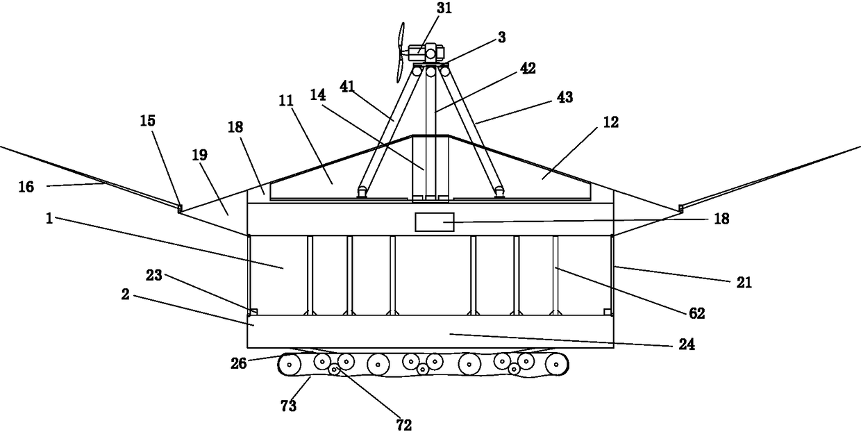 Wind driven generator comprising track pushing device