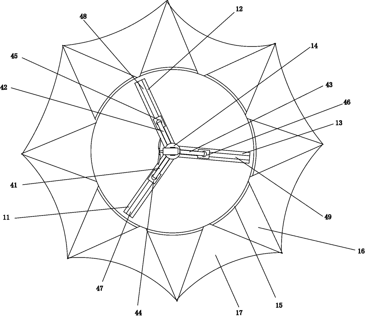 Wind driven generator comprising track pushing device