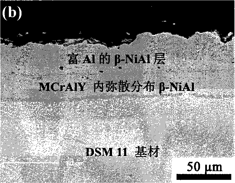 Ni-base superalloy complex gradient coating and preparation technique thereof