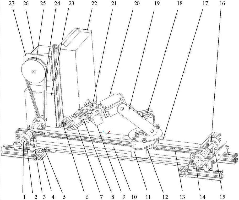 Automatic transverse pot seedling transplanting device