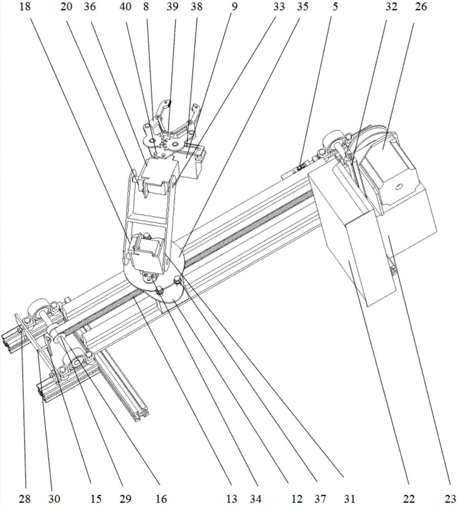 Automatic transverse pot seedling transplanting device