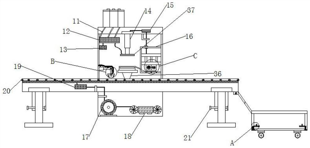 Packaging bag printing device