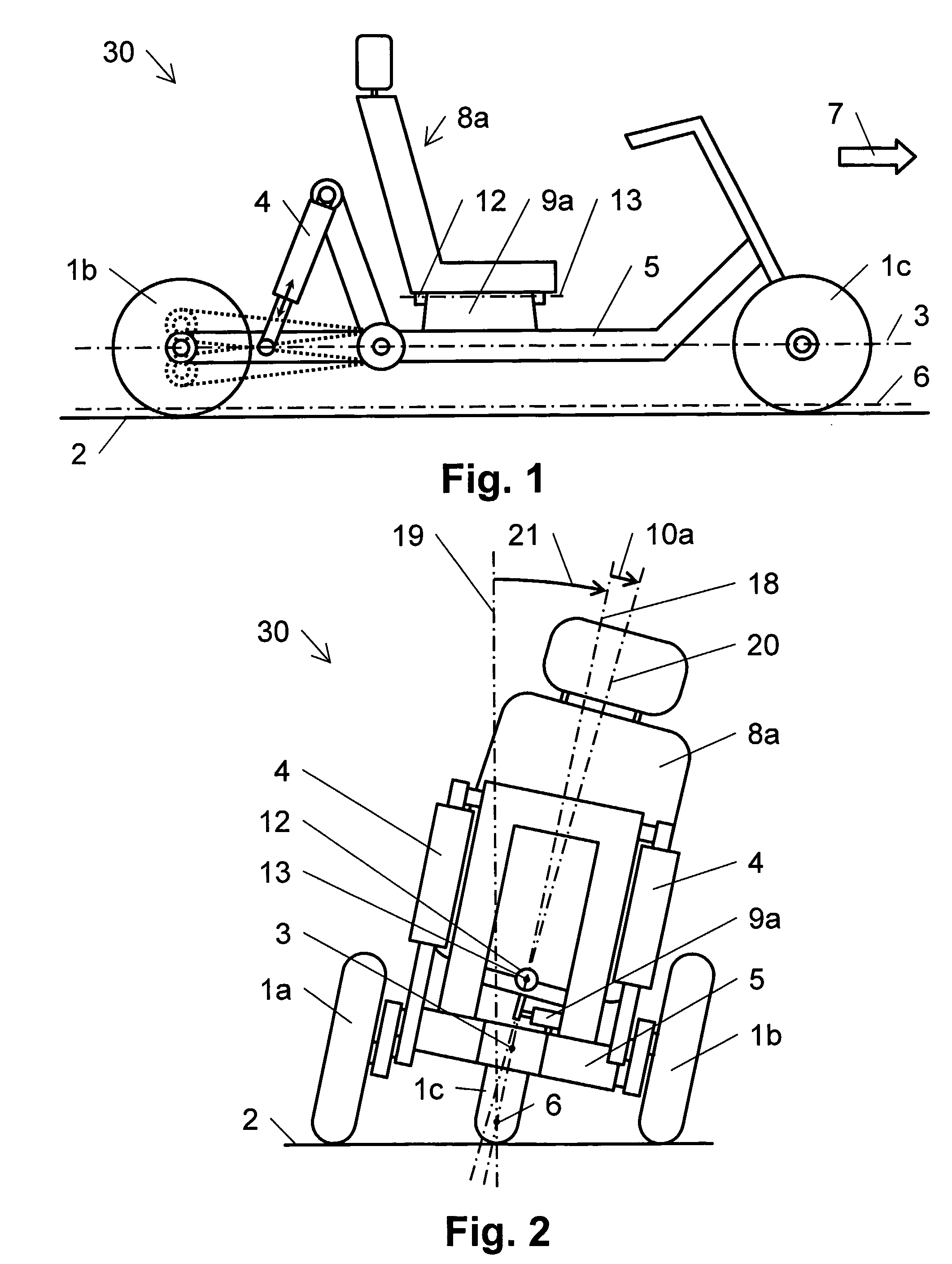 Multitrack curve-tilting vehicle, and method for tilting a vehicle