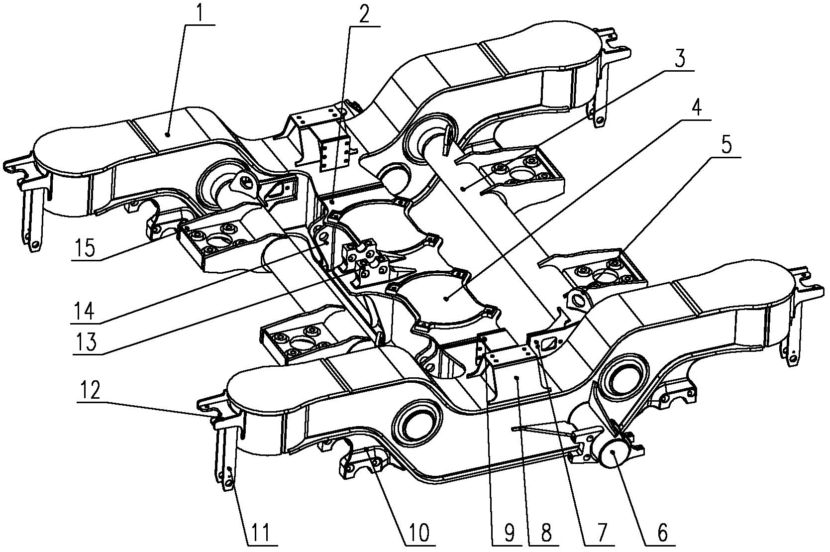 Bogie framework for high-speed rail wagon