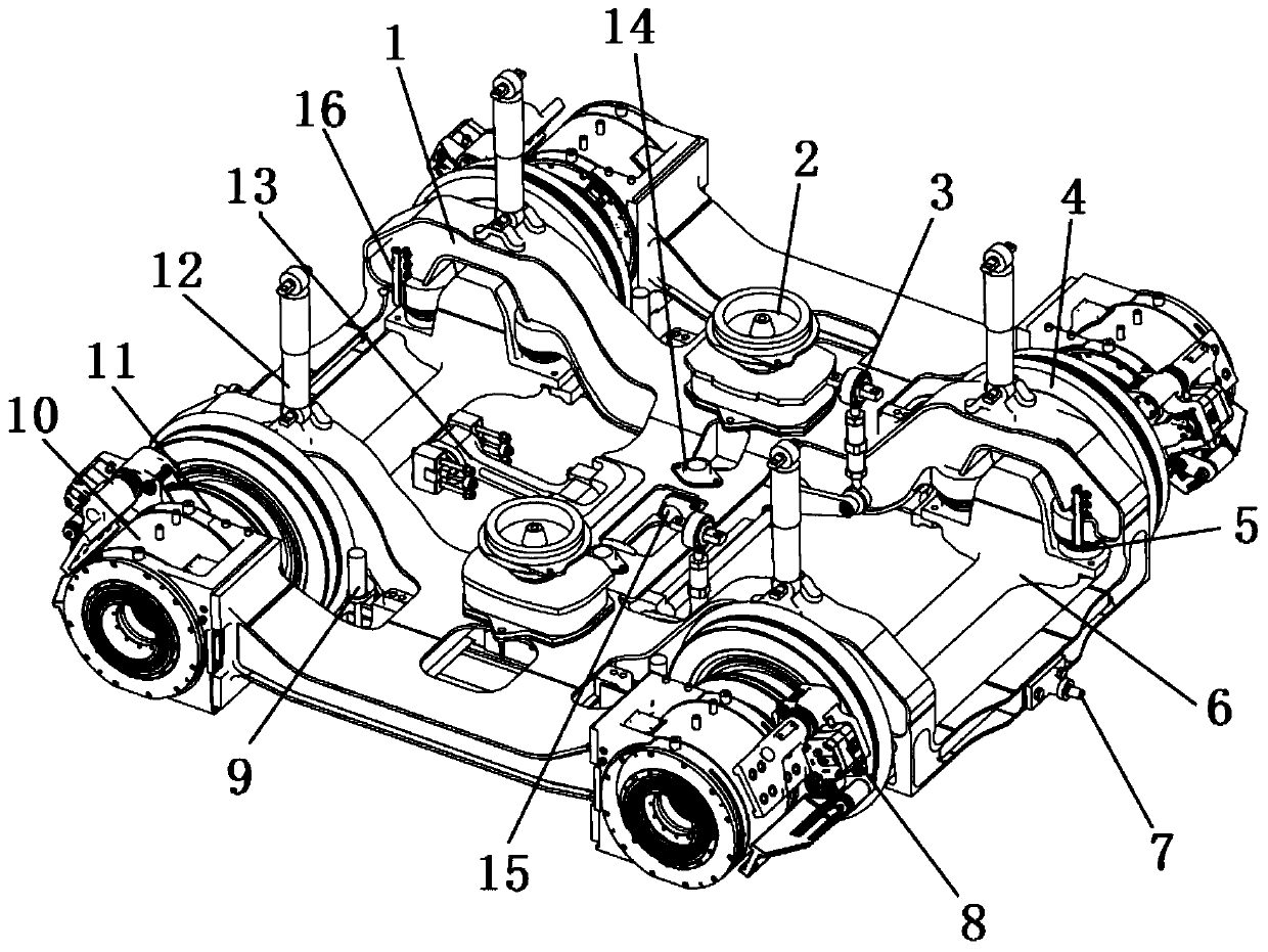 Rail vehicle frame and bogie