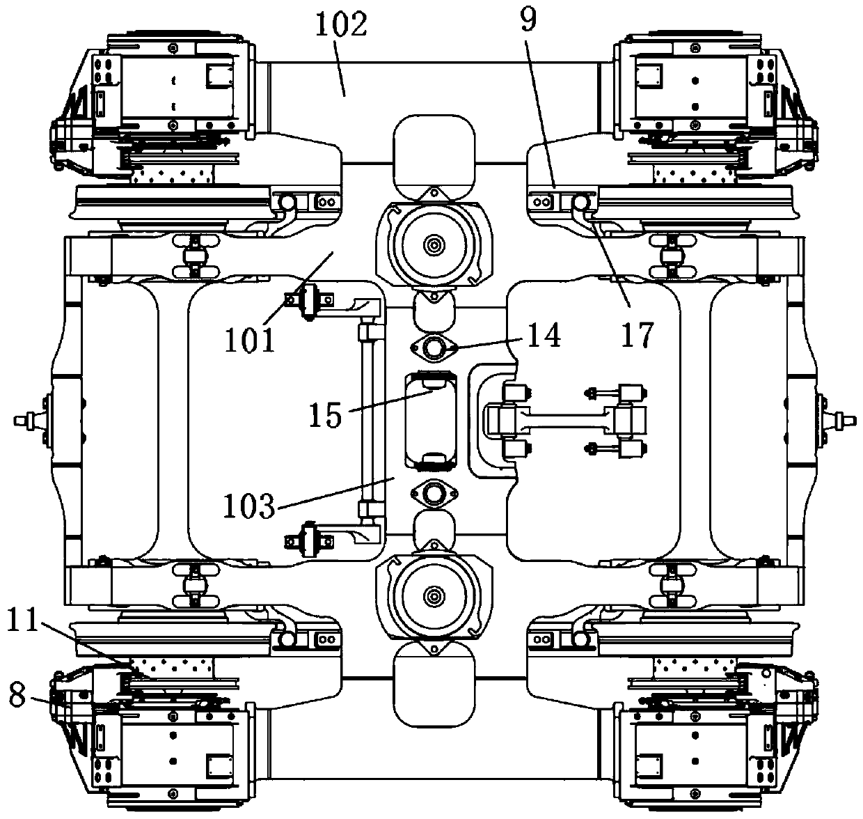 Rail vehicle frame and bogie