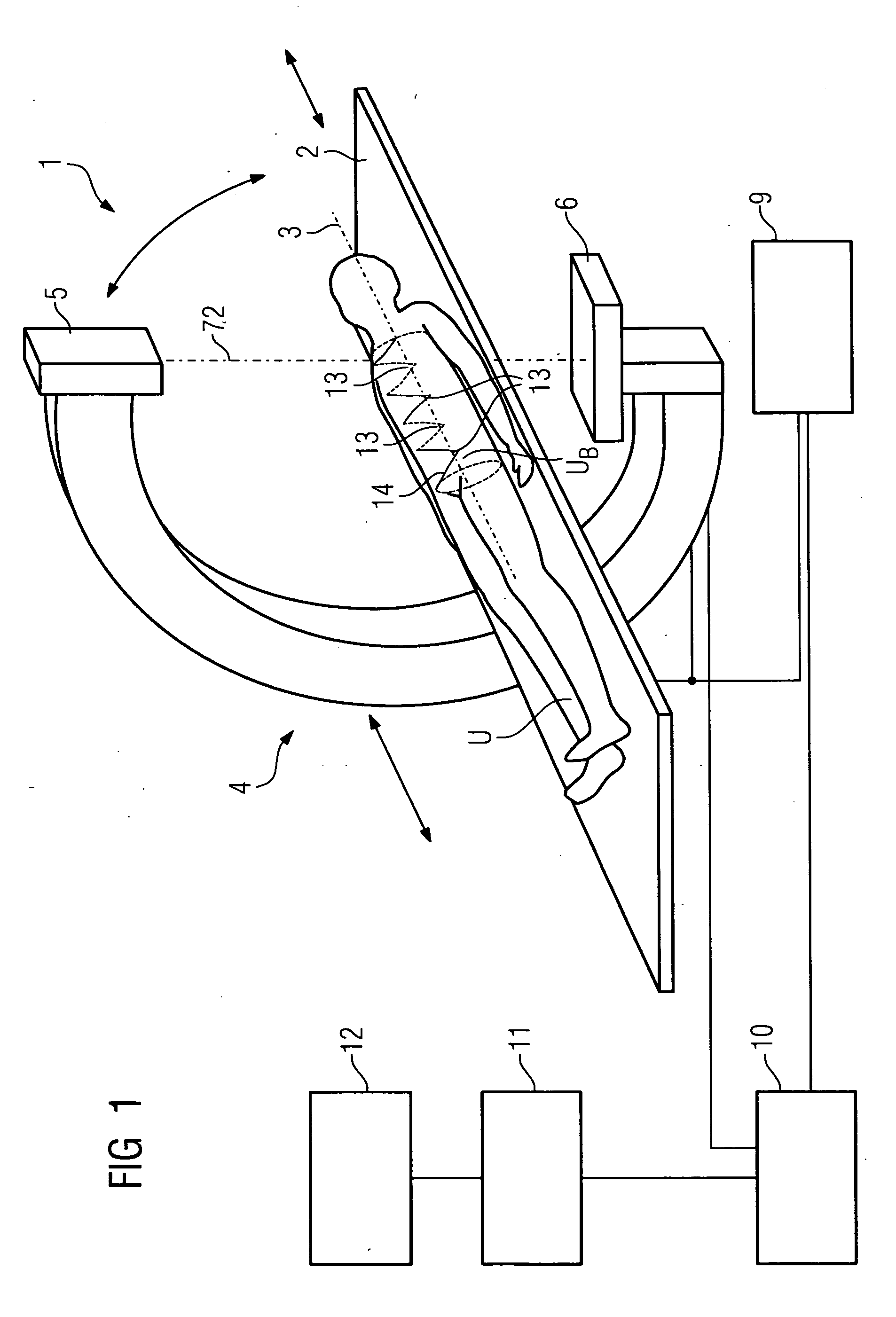 Method and device for spatial presentation of an examination area of an object under examination