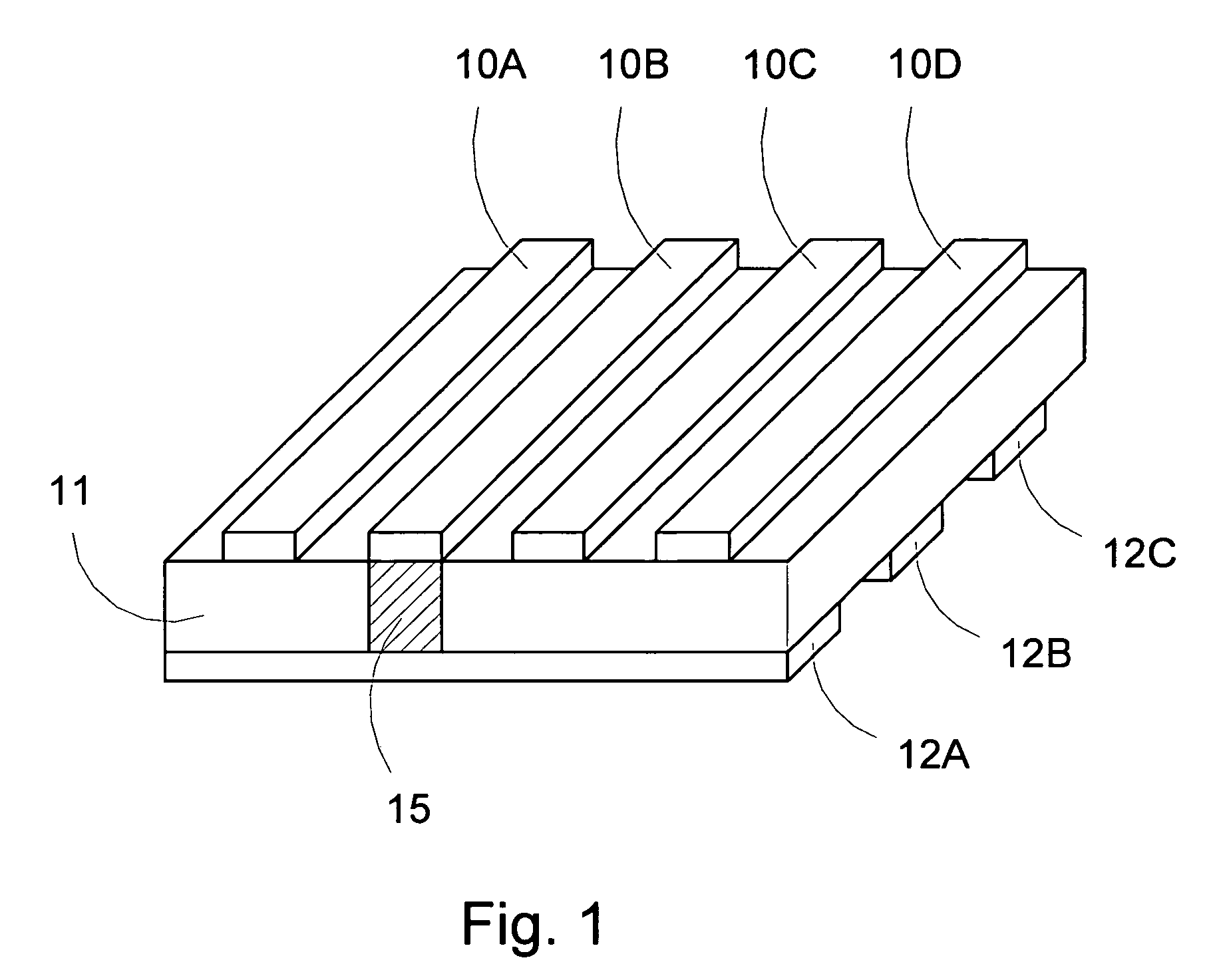 Thin film non volatile memory device scalable to small sizes