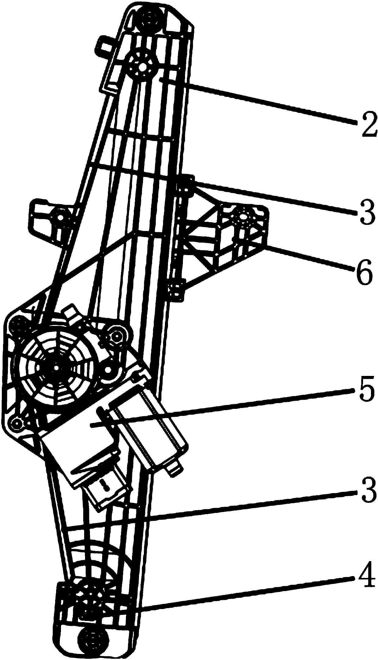 Rope wheel type glass lifting device