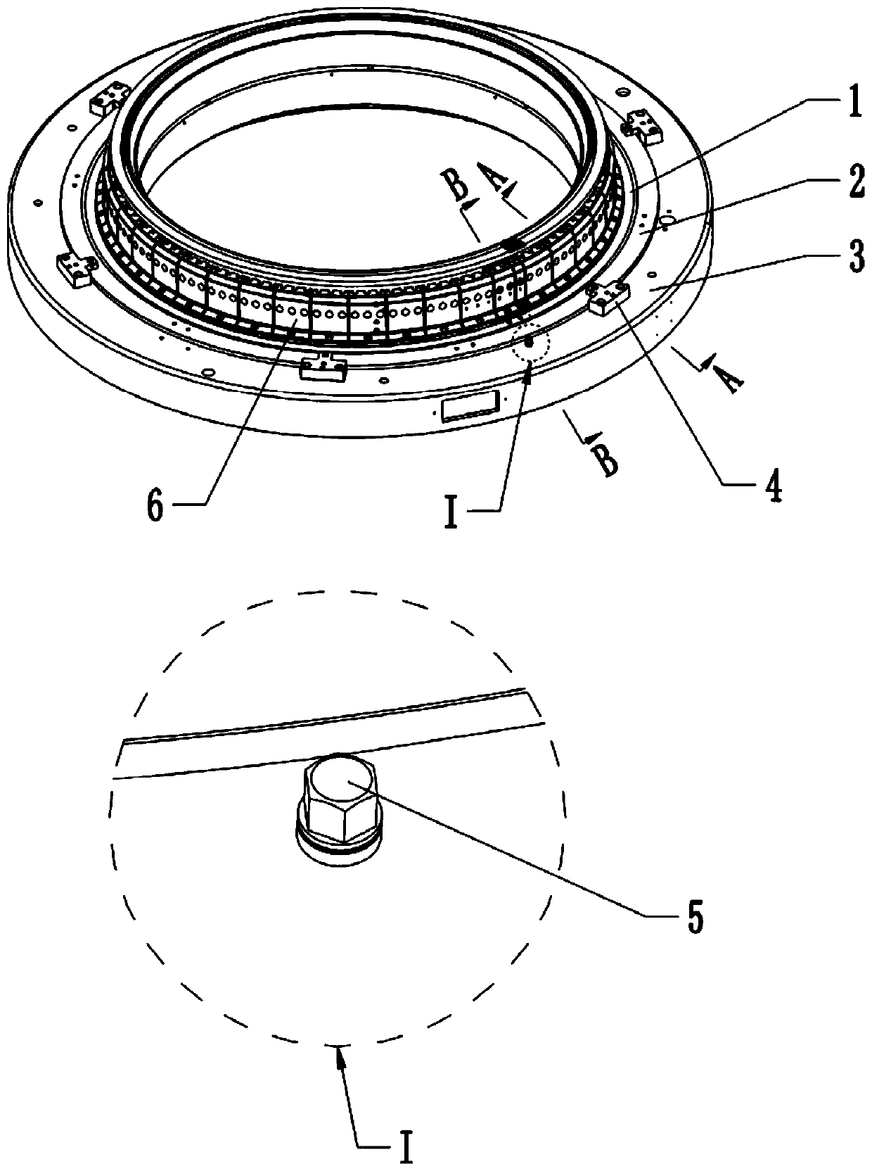 A Large Circular Knitting Machine With Adjustable Press Plate