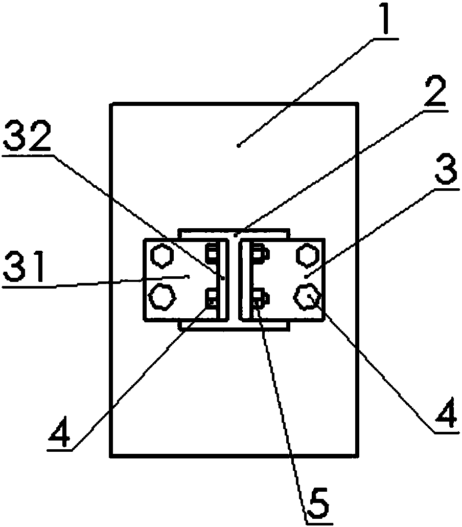 Connection structure of H-shaped steel and concrete rectangular steel column