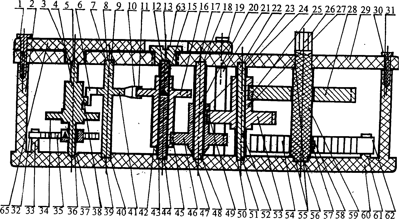 Mechanical timer travel-time system of balance escape pinion coordinating series