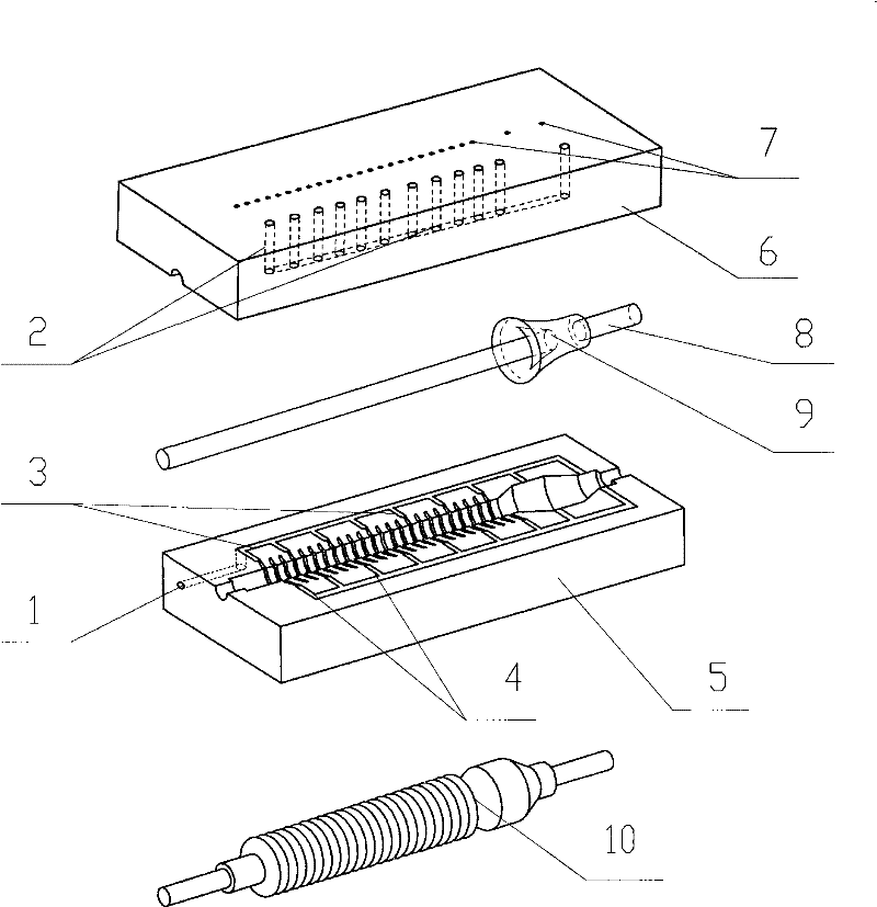 Moulding method for insulating part manufacture of high-voltage cable accessory and moulding mold