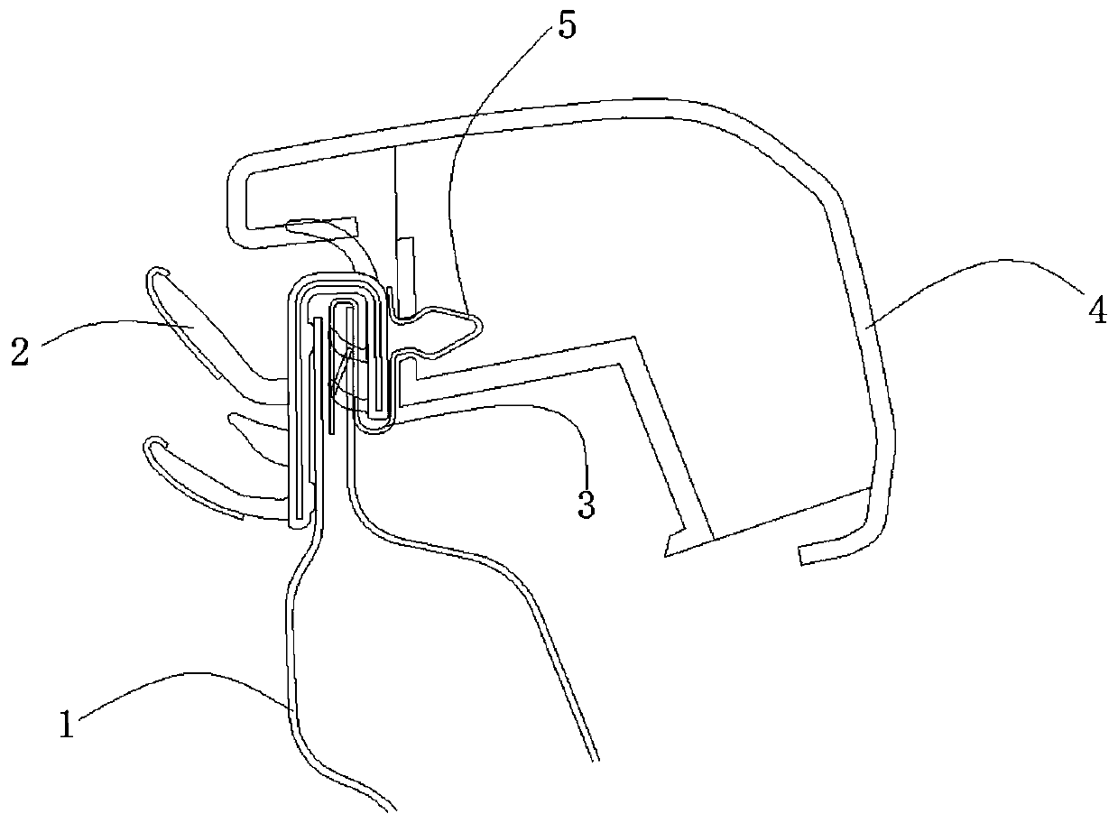 Novel inner water wiper metal buckle structure