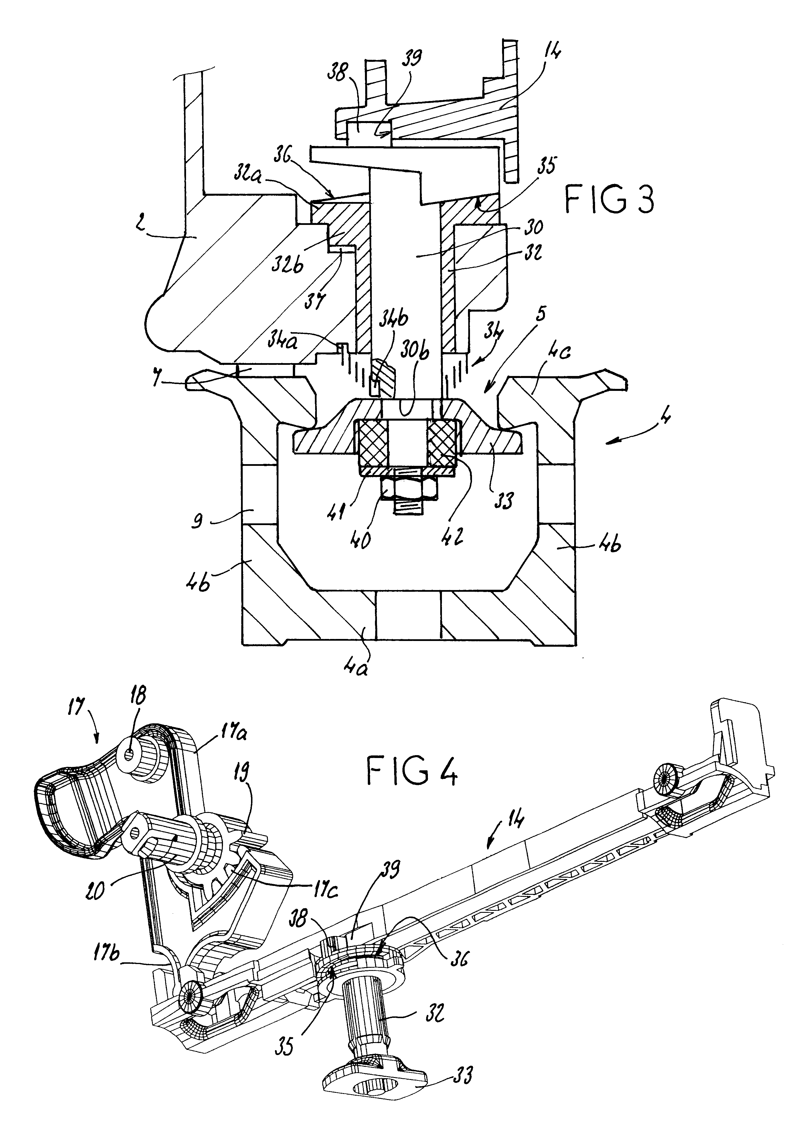 Device for the vertical and automatic wedging of a vehicle seat