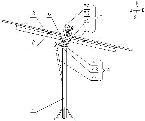 Two-dimensional solar tracking flat-panel photovoltaic power generation device