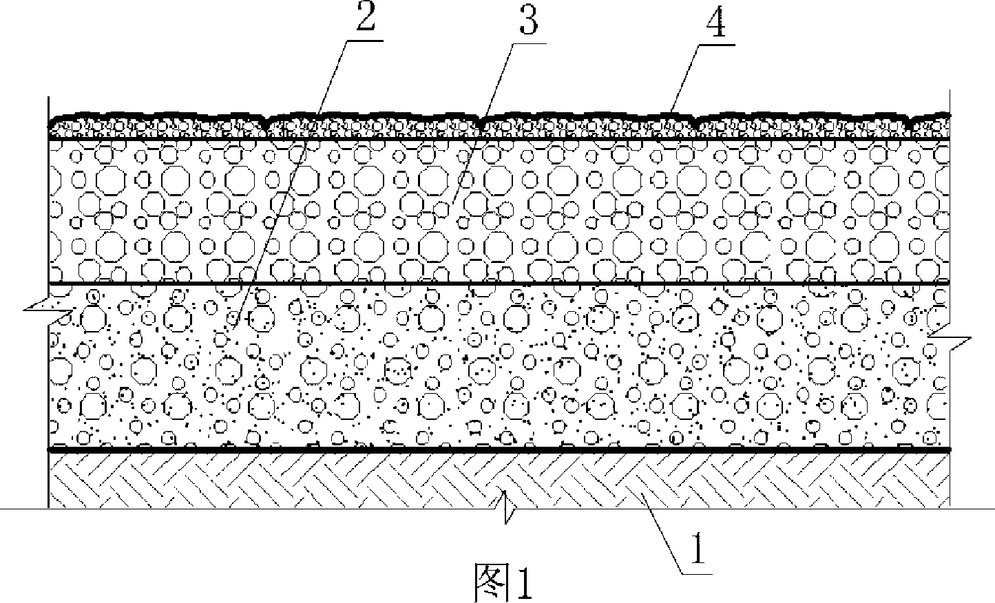 Stone texture-like permeable concrete ground and construction method thereof