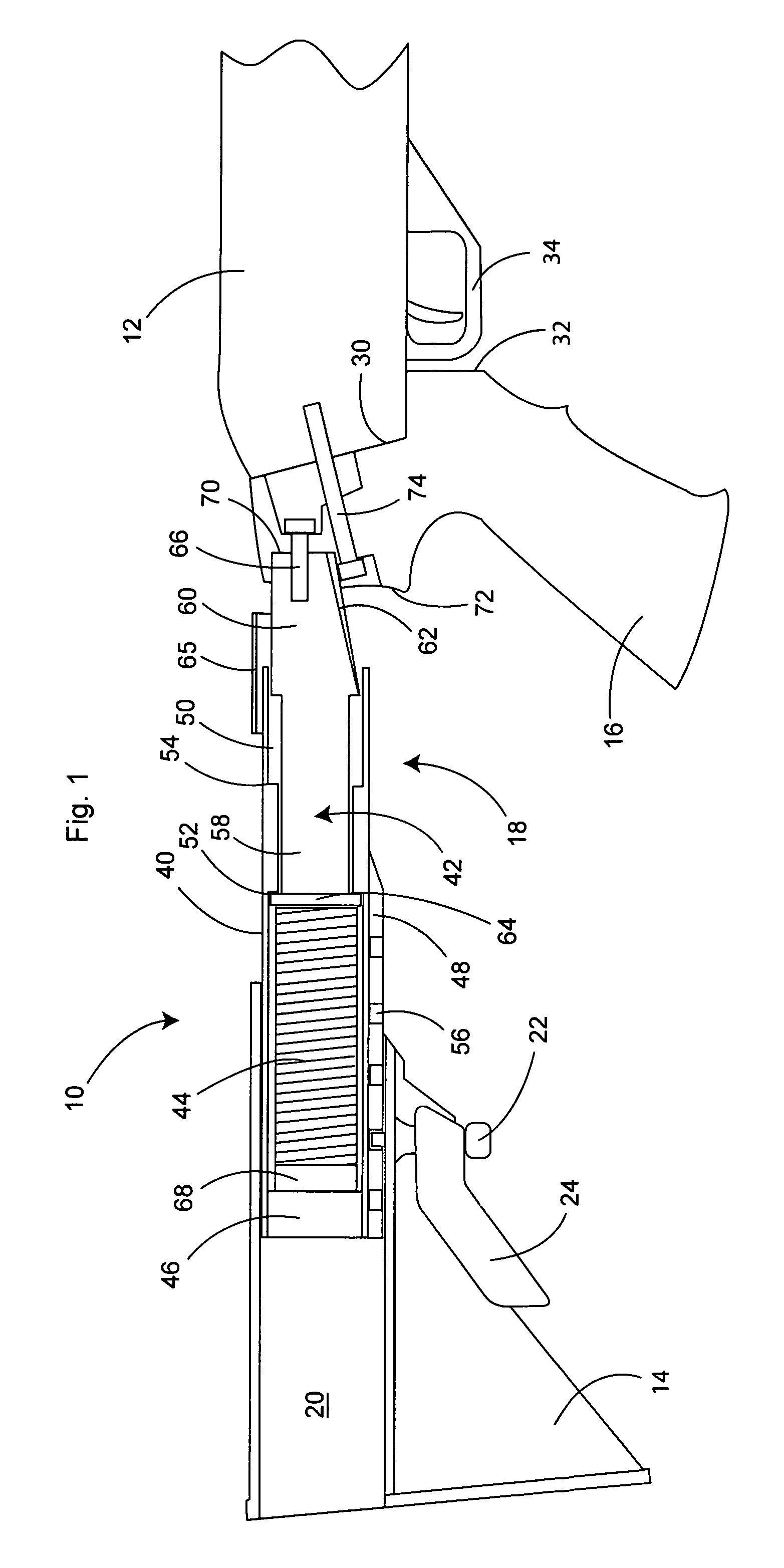 Stock assembly with recoil suppression