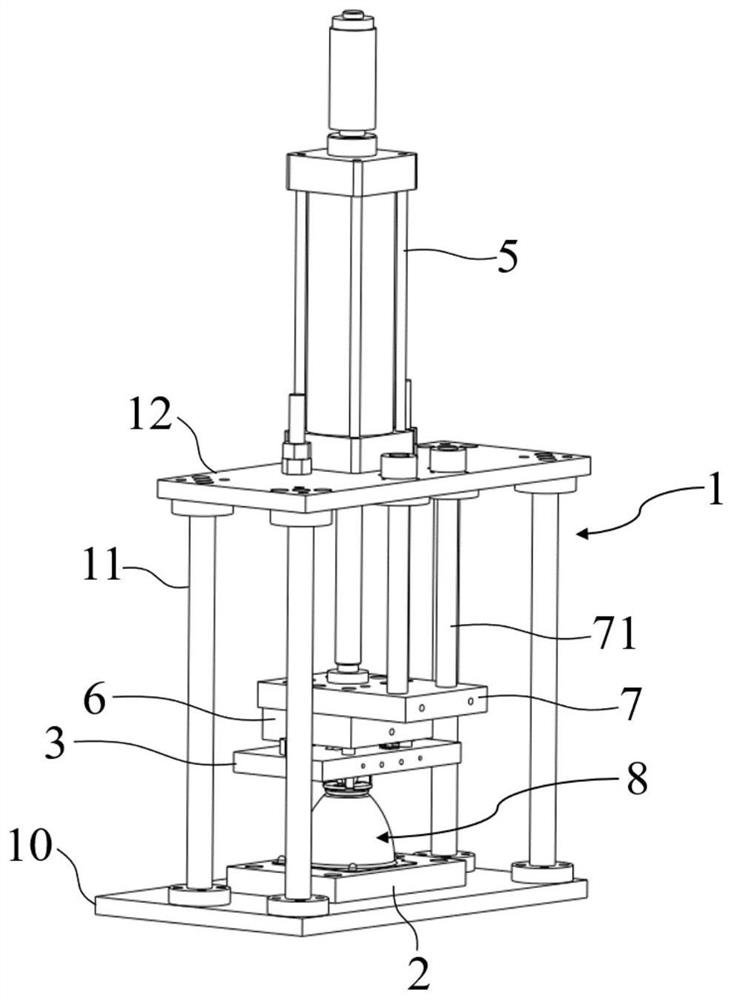 A lamp holder reflector bowl assembly device and assembly method