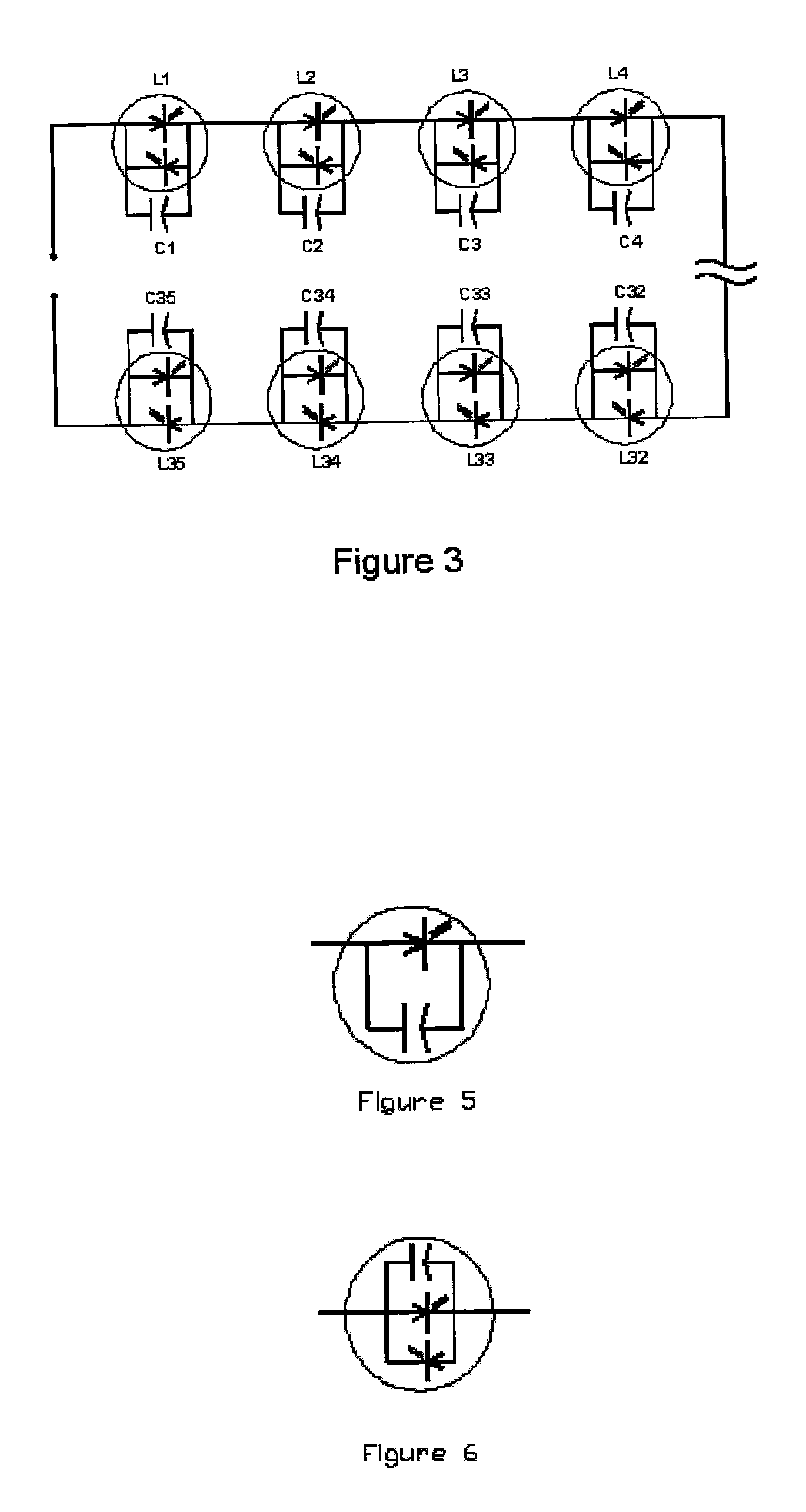 Capacitor shunted LED light string