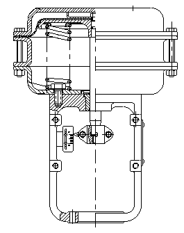 Pneumatic thin film performing mechanism with built-in type anti-rotating device