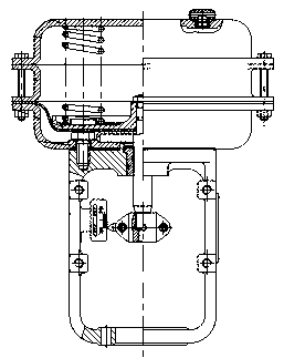 Pneumatic thin film performing mechanism with built-in type anti-rotating device