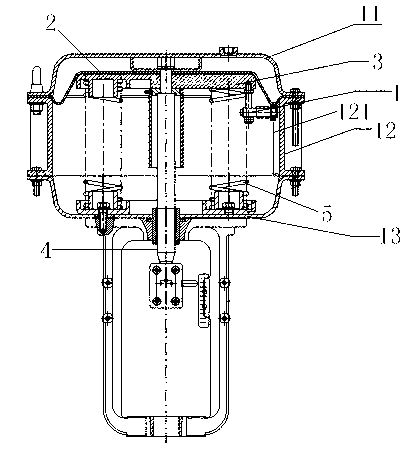 Pneumatic thin film performing mechanism with built-in type anti-rotating device