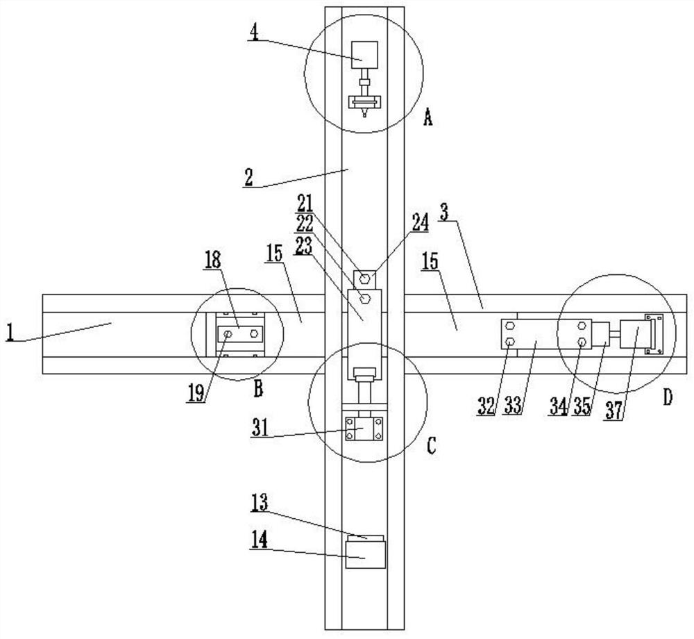 An internally connected curtain wall keel triple connection structure